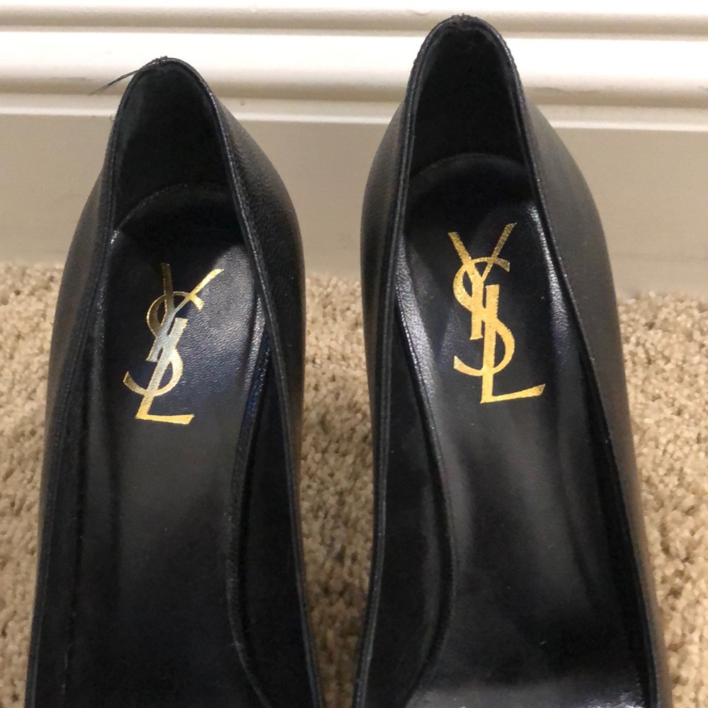 Black YSL Tirbtoo Leather Heels